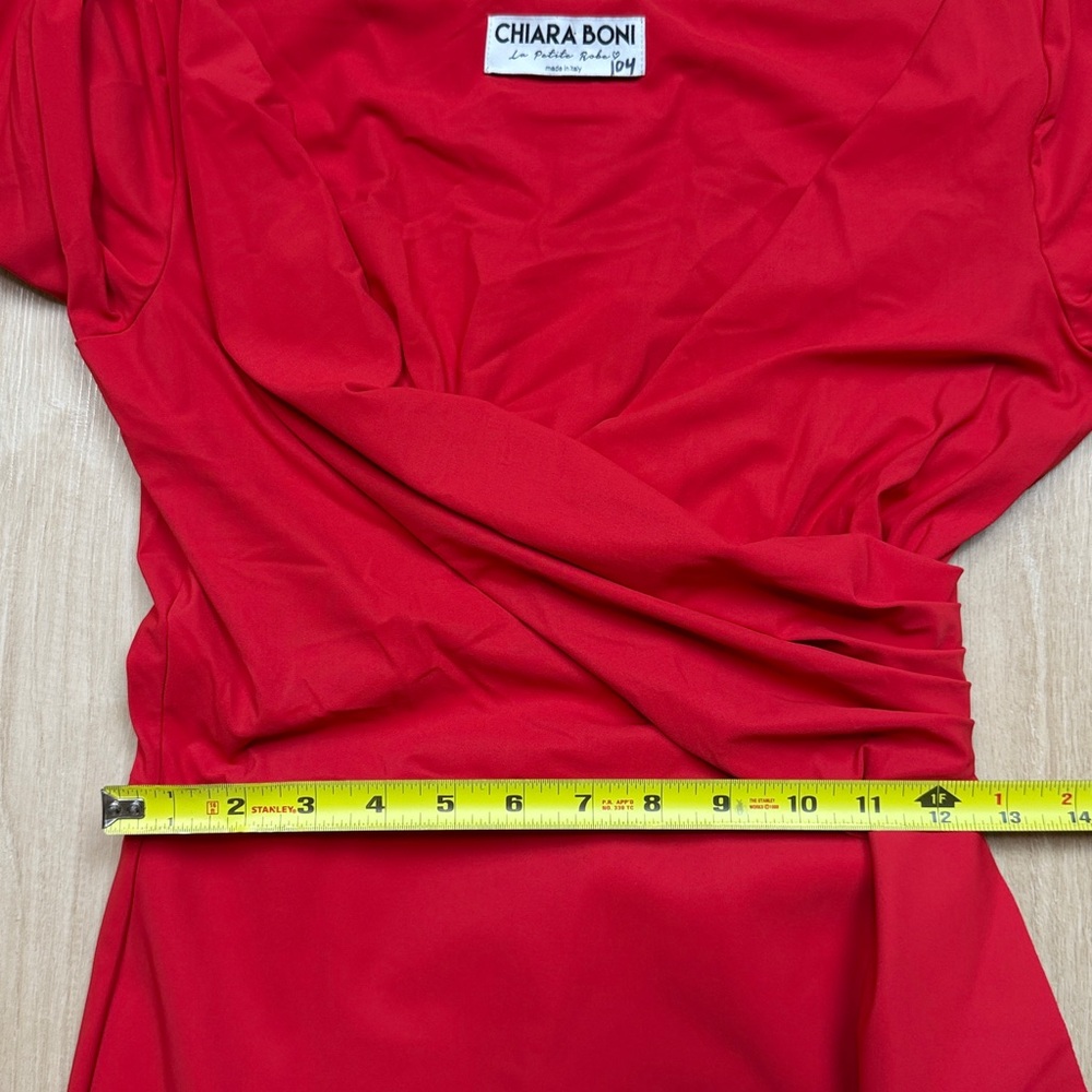 Chiara Boni FLORIEN DRESS Red Midi Dress, SIZE 8 - Picture 7 of 9